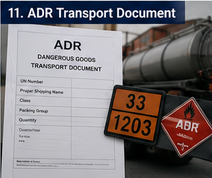 Транспортный документ ADR для перевозки опасных грузов в Европе