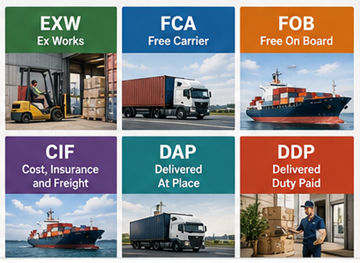 Обзор популярных Инкотермс, включая EXW, FOB, CIF, DDP и DAP в глобальной логистике