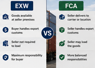 Сравнение условий EXW и FCA в международной логистике