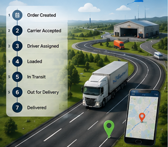 Цифровой логистический процесс: отслеживание отправок, GPS-маршруты и обновления транспортных статусов